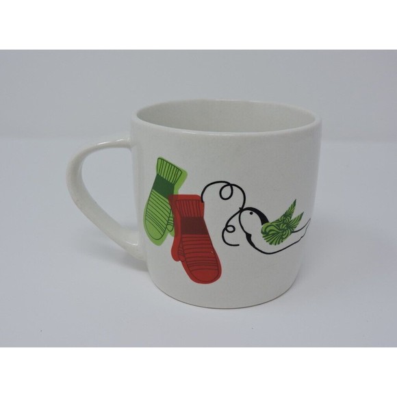 2011 Starbucks Holiday Dove & Mittens Red & Green White Coffee Mug Cup 10oz - Picture 6 of 14